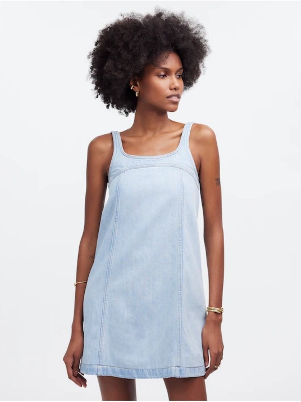 Madewell Light Blue Denim Jumper Dress
